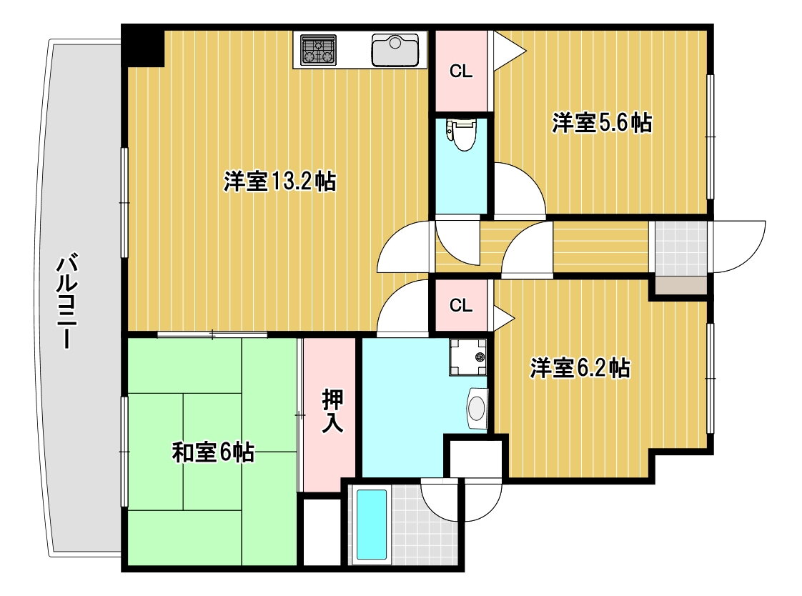 第壱上野マンション 3階 3LDK 賃貸物件詳細