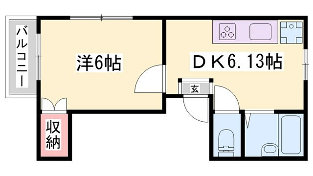 兵庫県姫路市広畑区則直 はりま勝原駅 1DK アパート 賃貸物件詳細