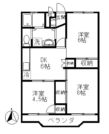 コーポ春花 2階 3DK 賃貸物件詳細