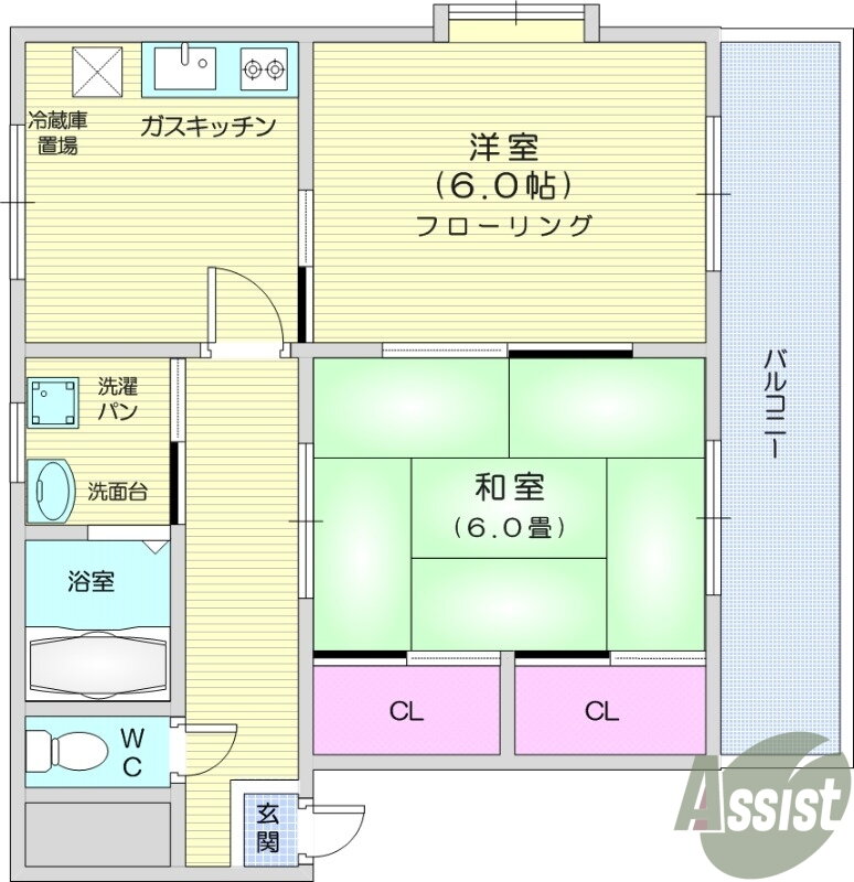 宮城県仙台市宮城野区安養寺１ 旭ヶ丘駅 2DK アパート 賃貸物件詳細