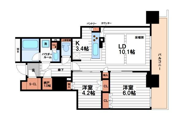 ローレルタワー堺筋本町 8階 2LDK 賃貸物件詳細