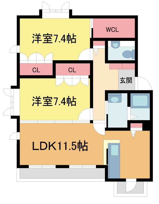 アヴェニール仁川 1階 2LDK 賃貸物件詳細