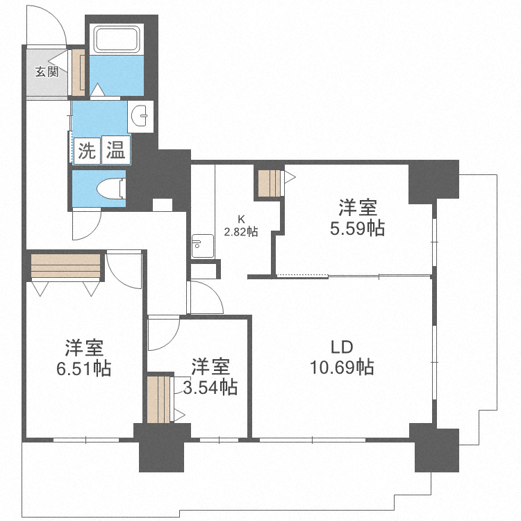 北海道札幌市中央区北四条東１ さっぽろ駅 2SLDK マンション 賃貸物件詳細