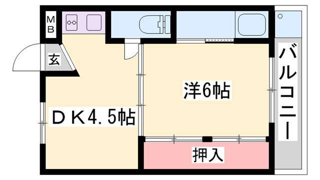 兵庫県姫路市城東町毘沙門 京口駅 1DK マンション 賃貸物件詳細