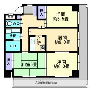 ランドマーク一番町 4階 3DK 賃貸物件詳細