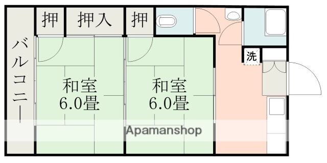 熊本県熊本市西区花園７ 2K アパート 賃貸物件詳細