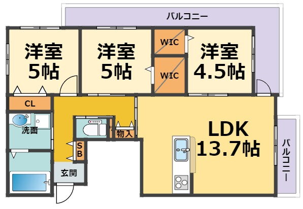 兵庫県西宮市小松町２ 武庫川駅 3LDK マンション 賃貸物件詳細