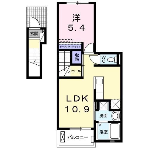 シエ・モア 2階 1LDK 賃貸物件詳細