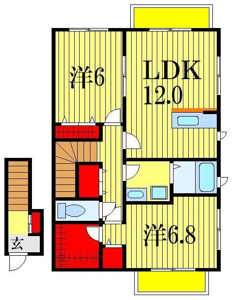 ウィステリアＩＩ 2階 2LDK 賃貸物件詳細
