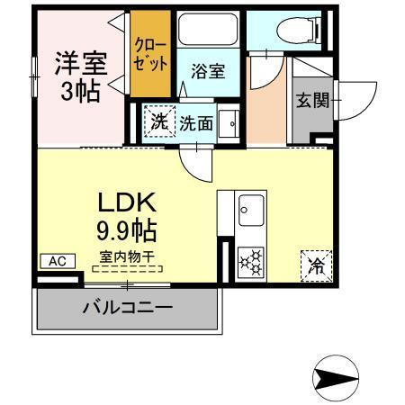 広島県東広島市西条町下見 1LDK アパート 賃貸物件詳細