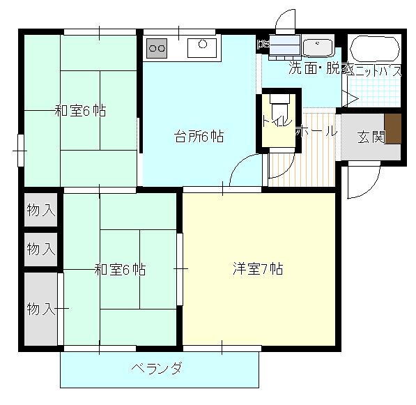 広島県福山市千田町２ 横尾駅 3DK アパート 賃貸物件詳細
