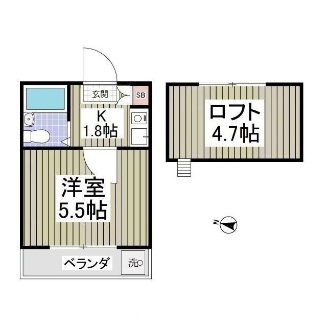 スカイコート 2階 1K 賃貸物件詳細
