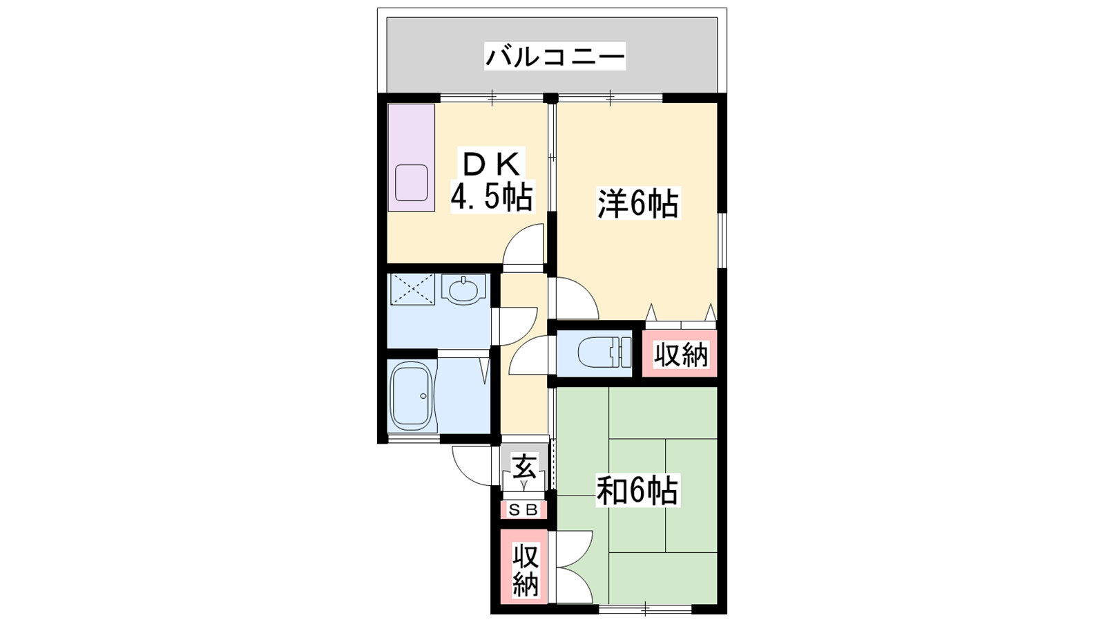 兵庫県姫路市飾磨区中浜町１ 西飾磨駅 2DK アパート 賃貸物件詳細
