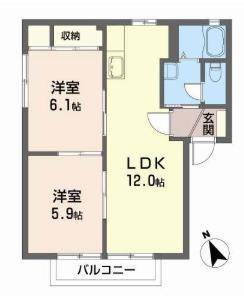 山形県山形市江南３ 山形駅 2LDK アパート 賃貸物件詳細