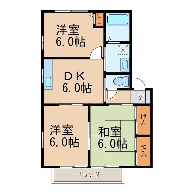 栃木県下野市小金井６ 小金井駅 3DK アパート 賃貸物件詳細