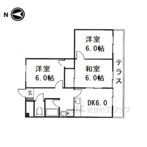 京都府城陽市富野西垣内 富野荘駅 3DK マンション 賃貸物件詳細