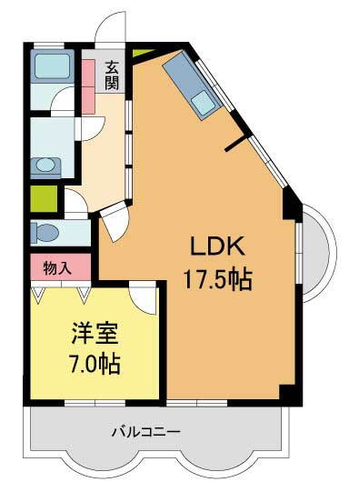 苦楽園グリーンハイツ 5階 1LDK 賃貸物件詳細