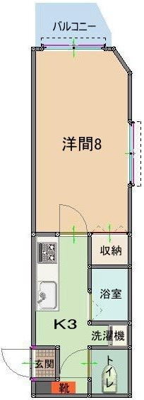 アクト大山 2階 1DK 賃貸物件詳細