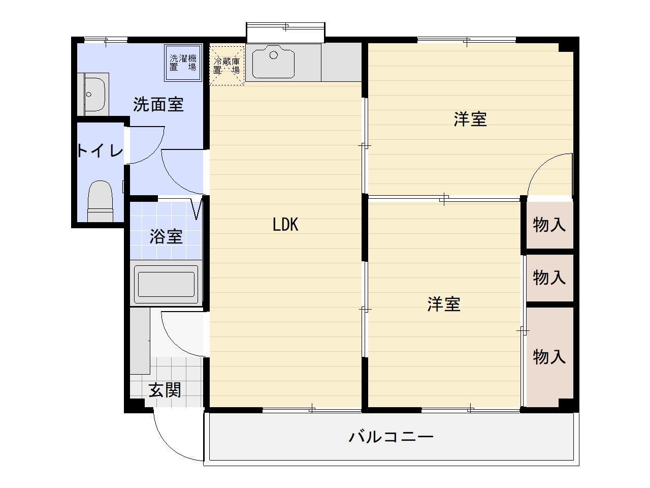鳥取県米子市米原５ 三本松口駅 2LDK アパート 賃貸物件詳細