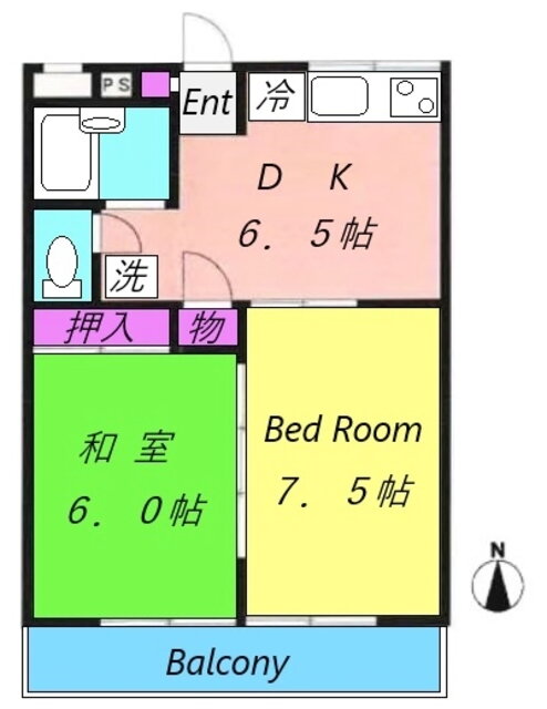 カーサイリアＢ 1階 2DK 賃貸物件詳細