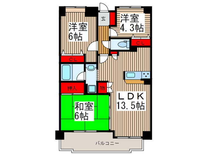 埼玉県さいたま市浦和区針ヶ谷１ 与野駅 3LDK マンション 賃貸物件詳細