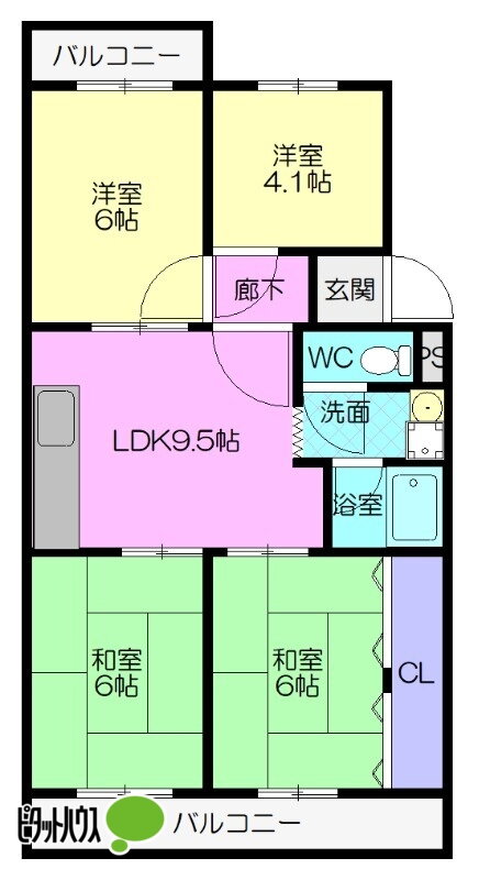 桃木マンション 3階 4DK 賃貸物件詳細