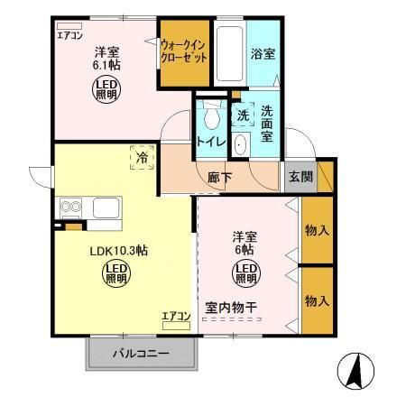 茨城県ひたちなか市大字田彦 後台駅 2LDK アパート 賃貸物件詳細