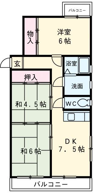 愛知県岡崎市舳越町字宮前 北野桝塚駅 3DK マンション 賃貸物件詳細