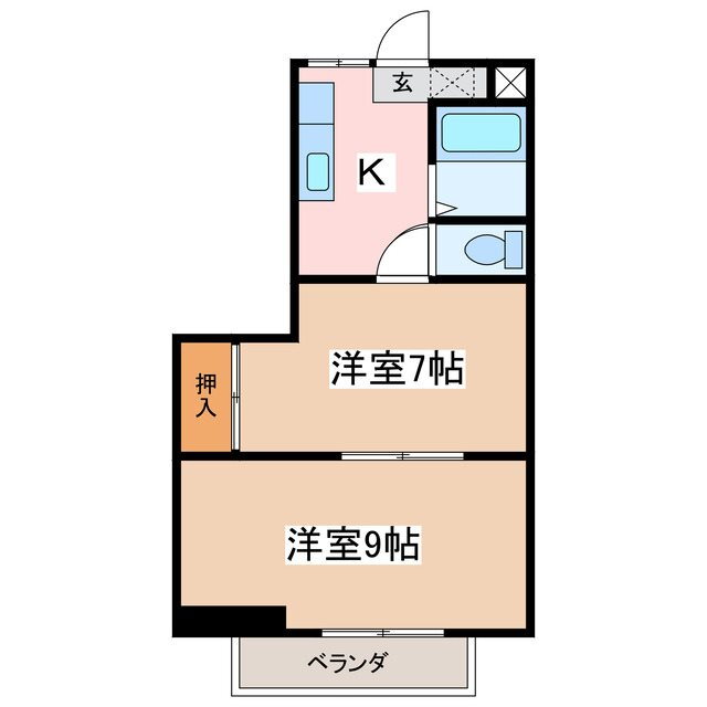 Ｖ・Ｓ・Ｈ橘 2階 2K 賃貸物件詳細