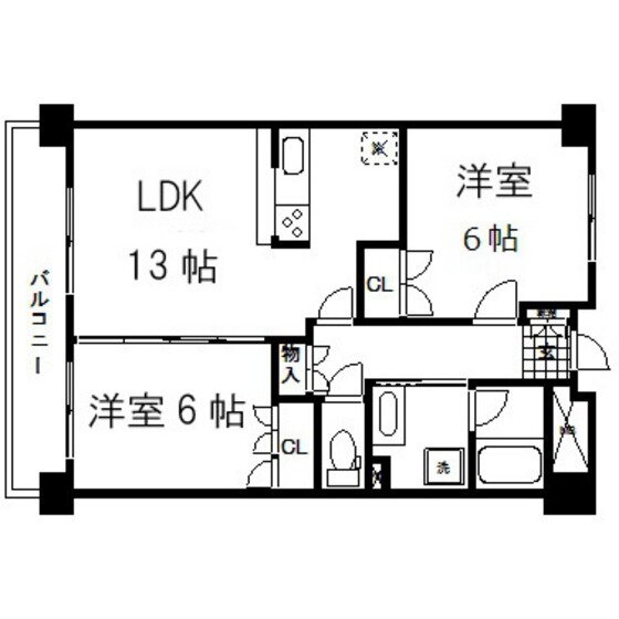 東仙台五番館 3階 2LDK 賃貸物件詳細