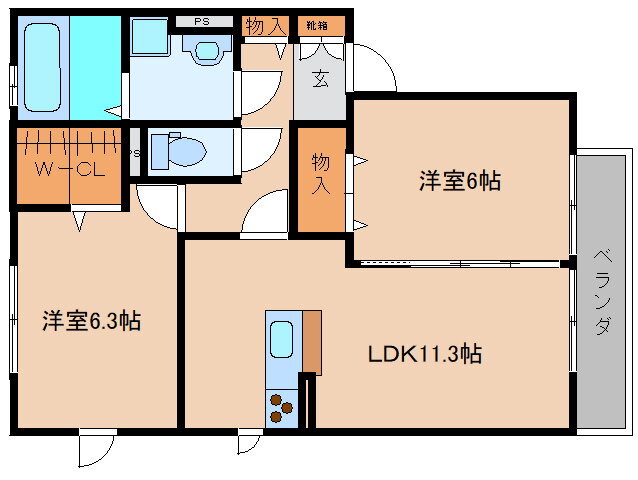 奈良県香芝市高山台１ 二上駅 2LDK アパート 賃貸物件詳細