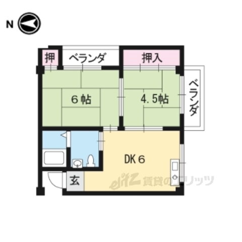 京都府京都市山科区上花山坂尻 東野駅 2DK マンション 賃貸物件詳細