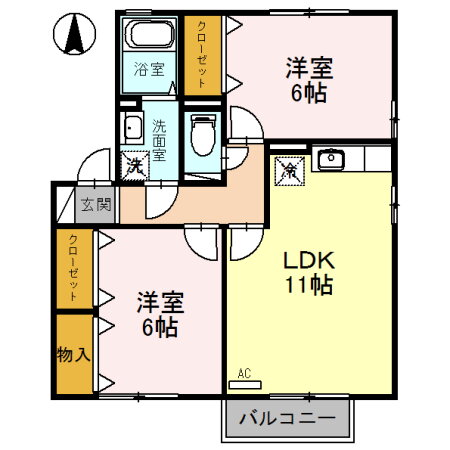 福井県福井市渕４ 花堂駅 2LDK アパート 賃貸物件詳細