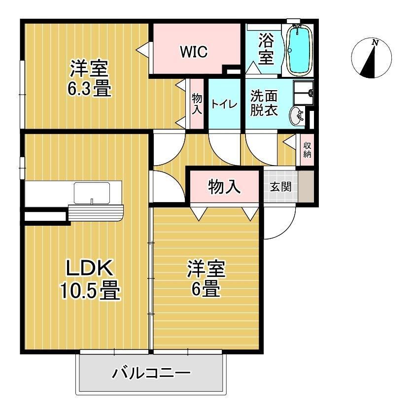 アムールレジデンス 1階 2LDK 賃貸物件詳細