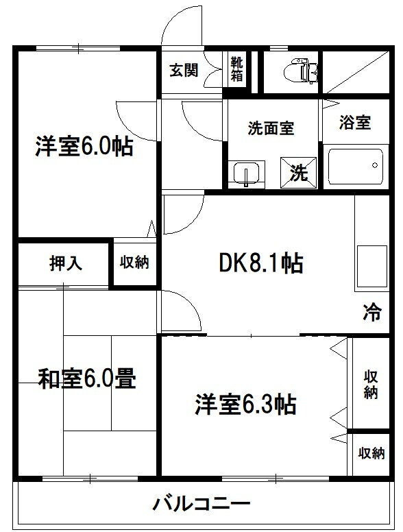 グリーンヒルすずの木 4階 3DK 賃貸物件詳細