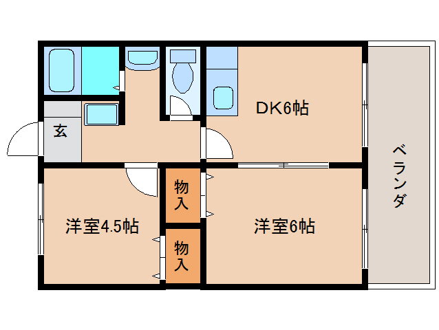 奈良県奈良市三碓２ 富雄駅 2DK アパート 賃貸物件詳細