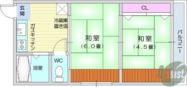 桜井アパート　５号 2階 2K 賃貸物件詳細