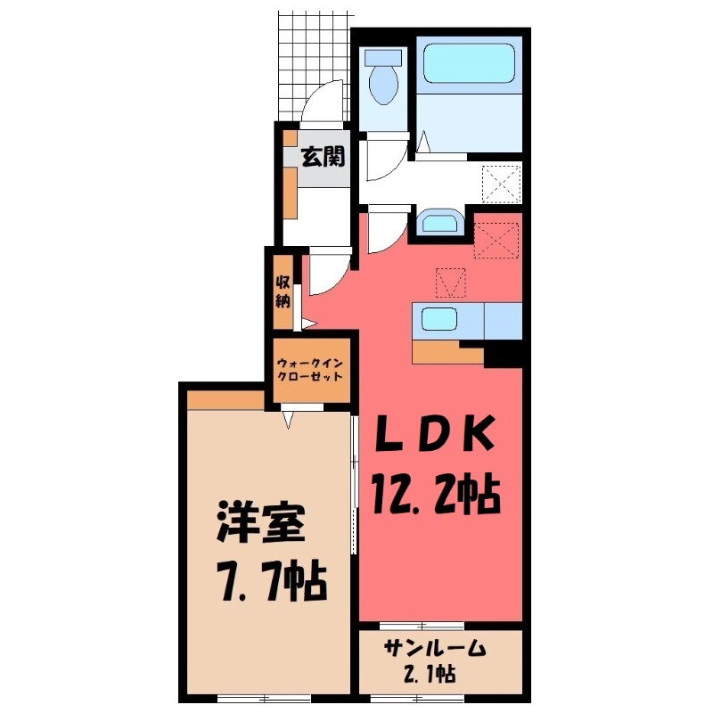 群馬県前橋市天川大島町 前橋大島駅 1LDK アパート 賃貸物件詳細