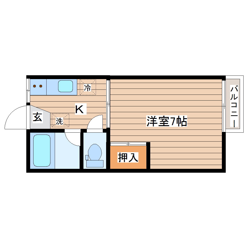 クリエイトＴ 2階 1K 賃貸物件詳細