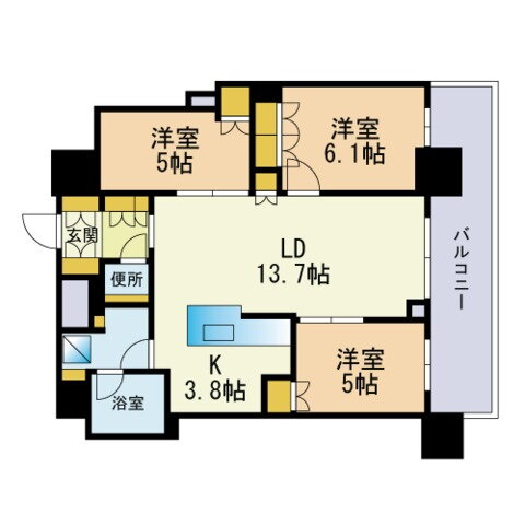 福岡県福岡市早良区西新４ 西新駅 3LDK マンション 賃貸物件詳細
