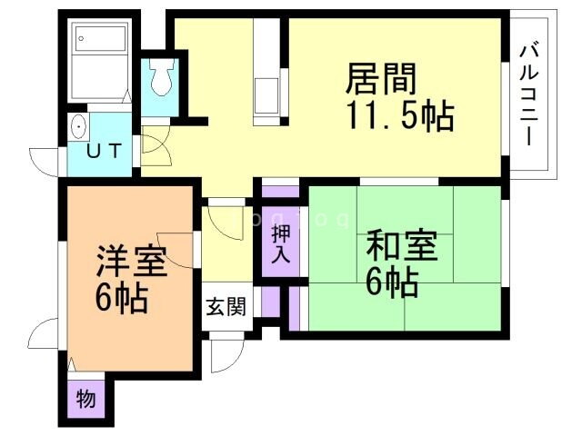 北海道札幌市厚別区大谷地西６ 大谷地駅 2LDK アパート 賃貸物件詳細