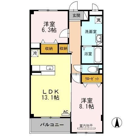 富山県高岡市京田 新高岡駅 2LDK アパート 賃貸物件詳細