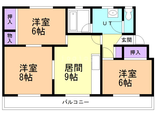 シャガール桜川 2階 3DK 賃貸物件詳細