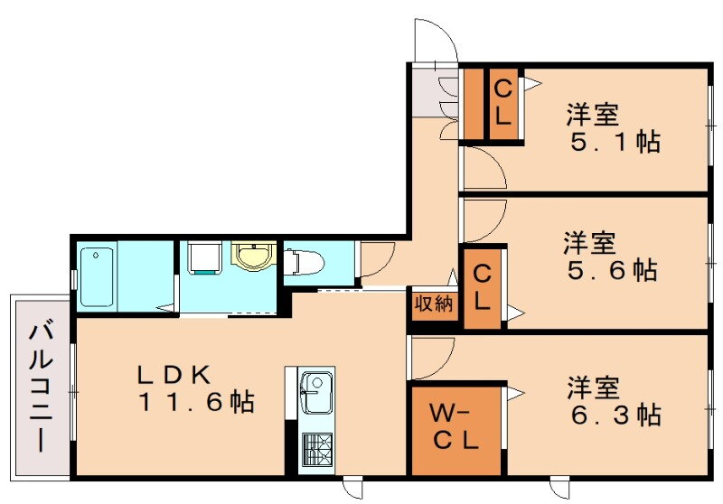 福岡県糟屋郡久山町大字久原 3LDK アパート 賃貸物件詳細