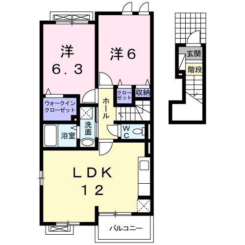 福岡県北九州市八幡西区真名子２ 新木屋瀬駅 2LDK アパート 賃貸物件詳細