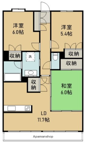 東仙台六番館 4階 3LDK 賃貸物件詳細