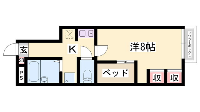 兵庫県姫路市御立中２ 姫路駅 1K アパート 賃貸物件詳細