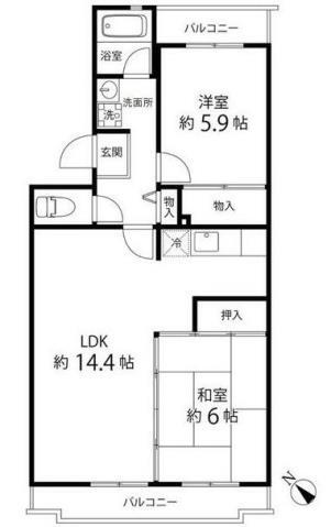 神奈川県鎌倉市岩瀬 大船駅 2LDK マンション 賃貸物件詳細