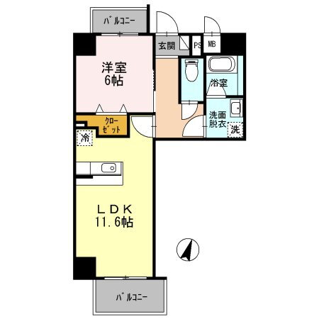 福岡県久留米市花畑２ 花畑駅 1LDK マンション 賃貸物件詳細