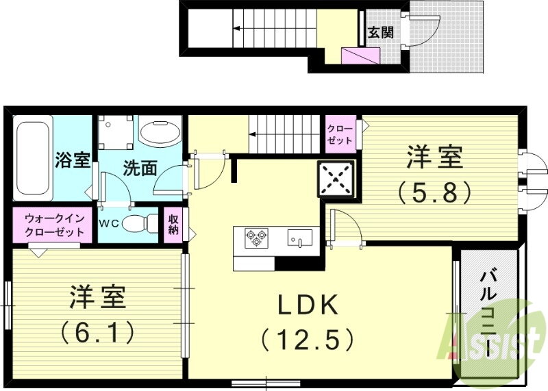兵庫県神戸市西区玉津町高津橋 明石駅 2LDK アパート 賃貸物件詳細